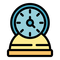 round table clock showing time passing vector image