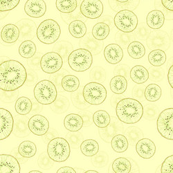 seamless pattern with fruit slices kiwi vector image