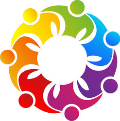 Team Hugging Symbol - Connection & Support vector image