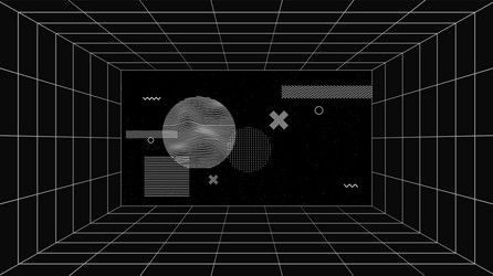 virtual futuristic screen with grid lines vector image