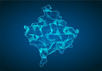 abstract mash line and point scales on dark vector image