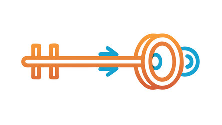 digital key unlocking data flow and technological vector image