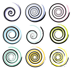 Dynamic Swirl and Spiral Motion Elements vector image