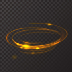 Glowing magic fire ring trace gold circle Vector Image