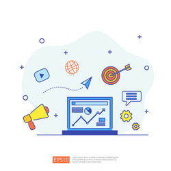marketing concept with document data report vector image