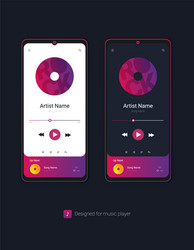 mobile application interface music player vector