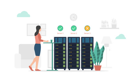 server status check maintenance and report vector image