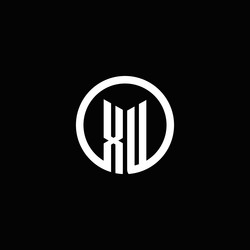 xu monogram logo isolated with a rotating circle vector image