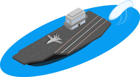 Aircraft carrier icon isometric style vector