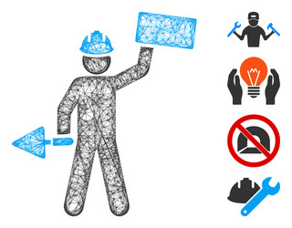 brickwork builder web mesh vector image
