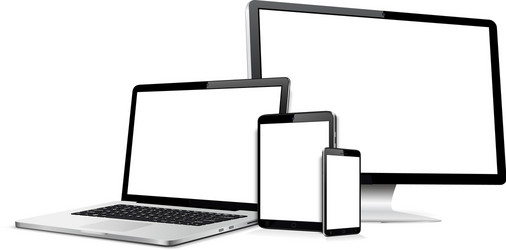 digital device screen mock up smartphone tablet vector image