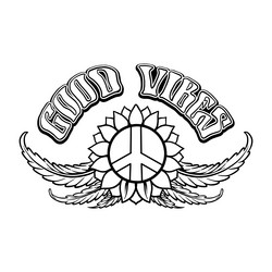 lettering good vibes word peace cannabis leaf vector