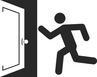 Man Entering Open Door Icon vector image