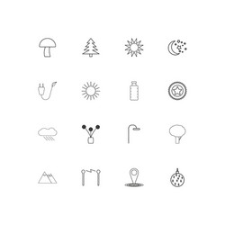 nature linear thin icons set outlined simple vector image