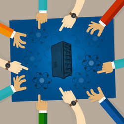 quantum computation server computer bio technology vector image