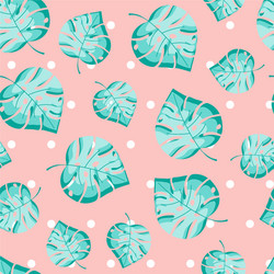 seamless pattern with monstera leaf vector image