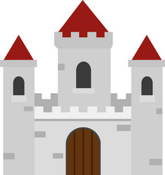 Pink princess cartoon castle isolated on white Vector Image