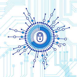 closed lock access technology concept of data vector image