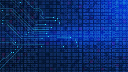 communication and data science vector image