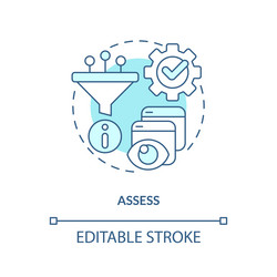 Customizable assess blue linear icon concept vector