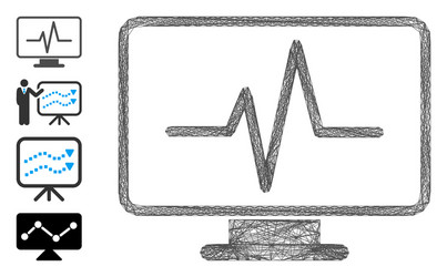 Linear line chart monitoring mesh vector