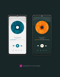 mobile application interface music player vector