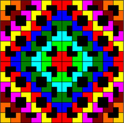 multi-color geometric pattern on black background vector image