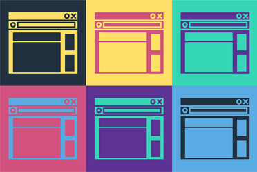 Pop art website template icon isolated on color Vector Image