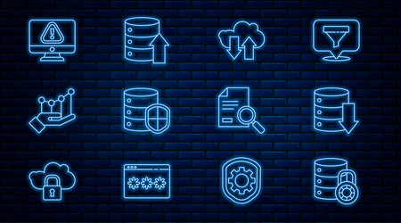 set line server security with lock data vector image