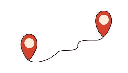 way between two points location pointers gps vector image