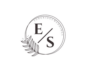 Es initials letter wedding monogram logos Vector Image