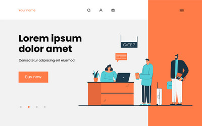 man checking in for flight vector image