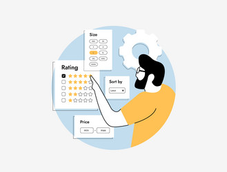 online shopping concept with user filtering vector image