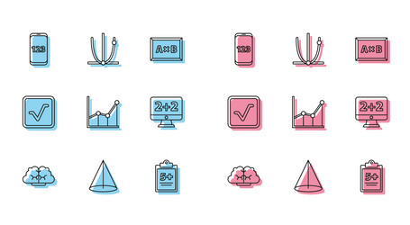 Set line graph schedule chart diagram book vector