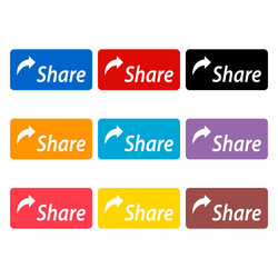 set of share click button icon modern web sign vector image