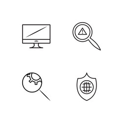web simple outlined icons set vector image