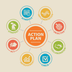 action plan concept with icons vector