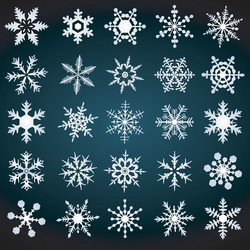 Crystal Snowflake Set - Winter Gradient vector image