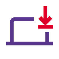 fetching and saving data onto laptop storage vector image