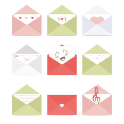 greeting envelopes with different messages vector