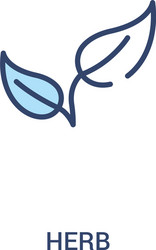 herb concept 2 colored icon simple line element vector image