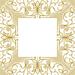 linear simple frame with gold lines vector image