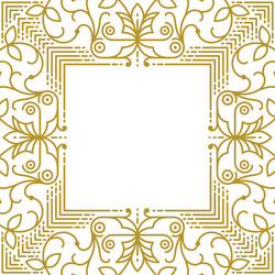 Linear simple frame with gold lines vector