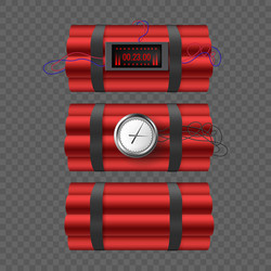 Realistic Dynamite Bomb with Timer vector image