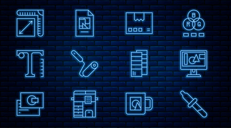 set line pipette computer monitor screen carton vector image