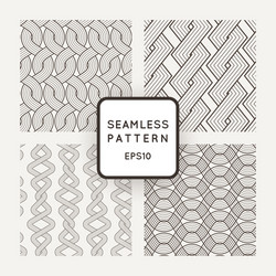 a set of four seamless patterns scythe vector image