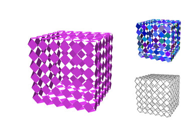 abstract polygonal broken cube set 3d vector image