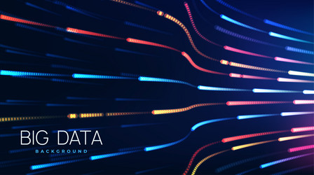 big data flow particles background with streams vector image