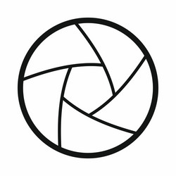 camera shutter aperture icon simple style vector image