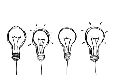 Doodle light bulb hand drawn icon Royalty Free Vector Image